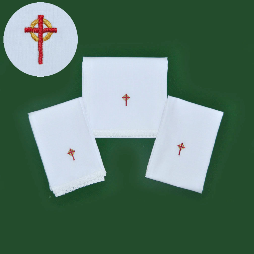 Altar Linens Set of 3 Altar Linen with Cross