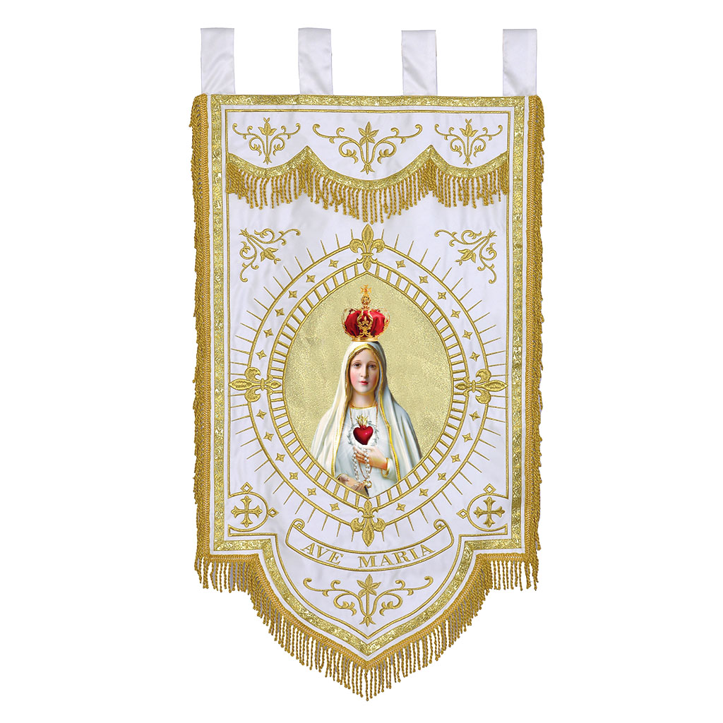 Church Banners Our Lady of Fatima Banner - 20 x 34 inches 