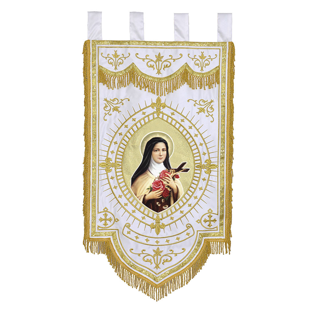 Church Banners St.Theresa Banner - 20 x 34 inches 