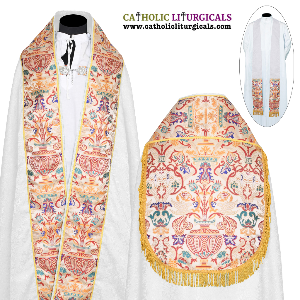 Cope Vestment White Cope & Stole - Coronation Tapestry