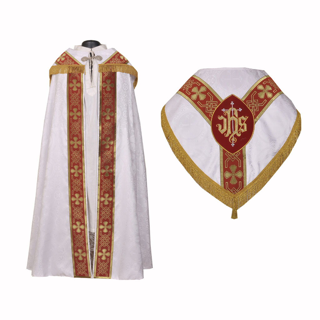 Lenten Offers White Cope & Stole Set IHS
