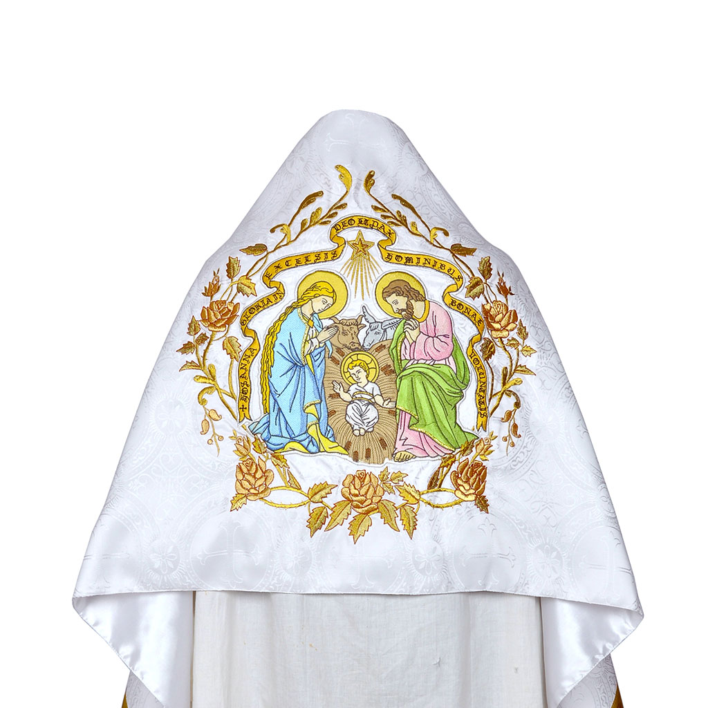 Humeral Veil White Humeral Veil - Nativity Embroidery