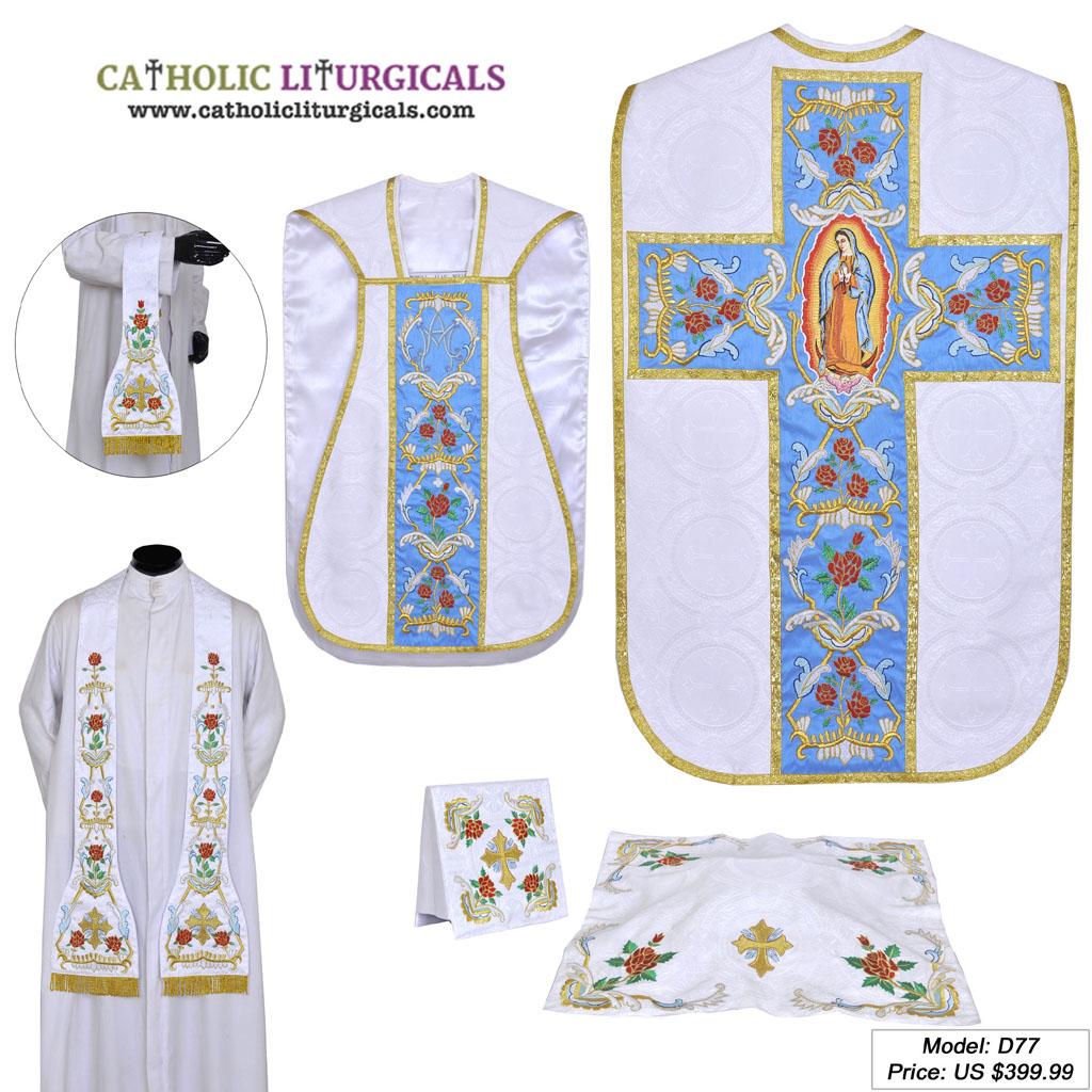Fiddleback Chasubles Our Lady of Guadalupe Fiddleback Chasuble Set