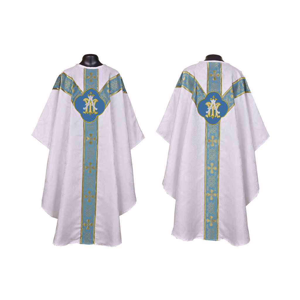 Gothic Chasubles White Marian Gothic Vestment Stole Set A