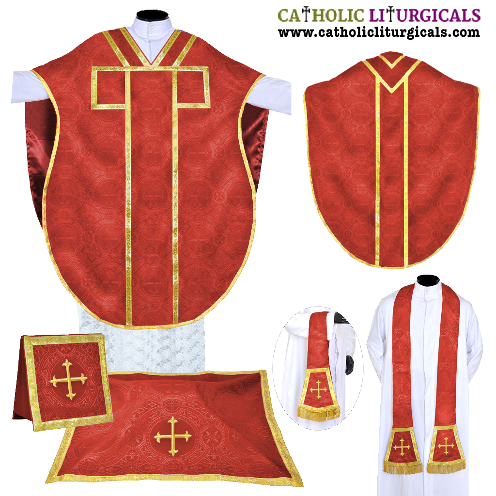 Lenten Offers St. Philip Neri Vestment - Red Chasuble Set