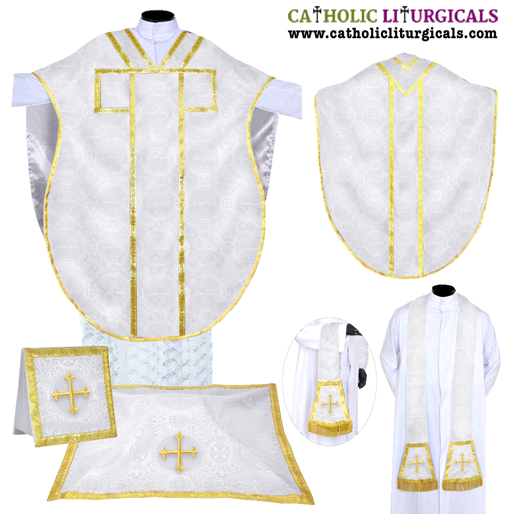 Lenten Offers St. Philip Neri Vestment - White Chasuble Set