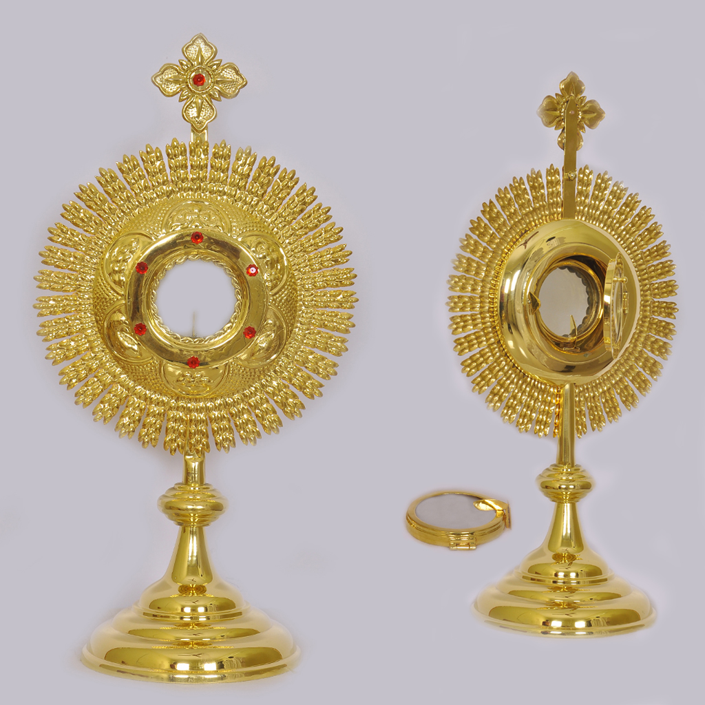 Monstrance 20 inch Gold Plated Monstrance with 3 inch Luna