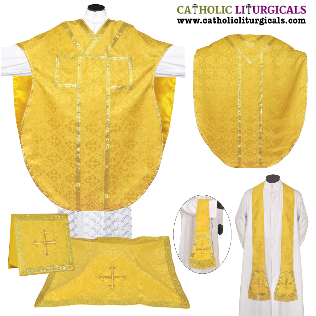 Philip Neri Chasubles St. Philip Neri Vestment - Yellow Gold Chasuble Se