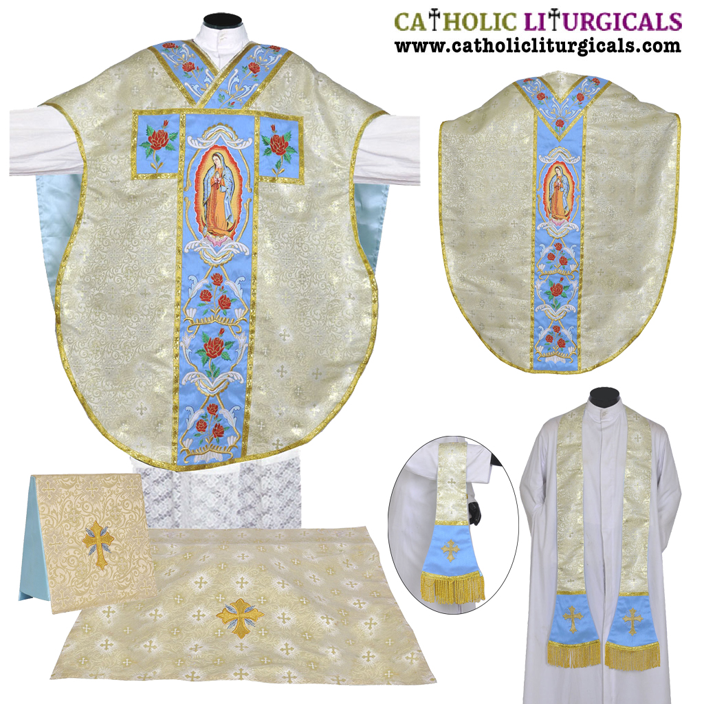 Philip Neri Chasubles St. Philip Neri Vestment - White Gold - Our Lady o