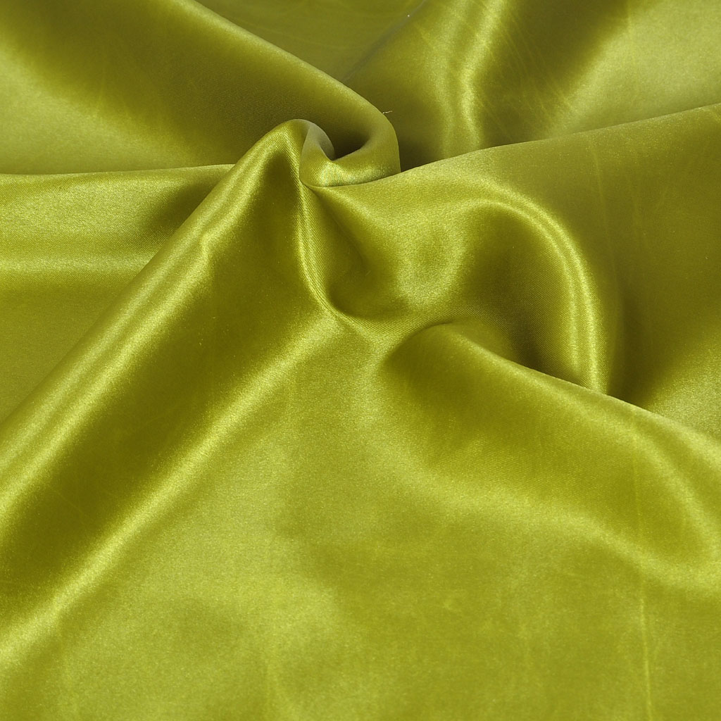Satin Fabrics Olive Green Satin Fabric for Lining - Light Weight