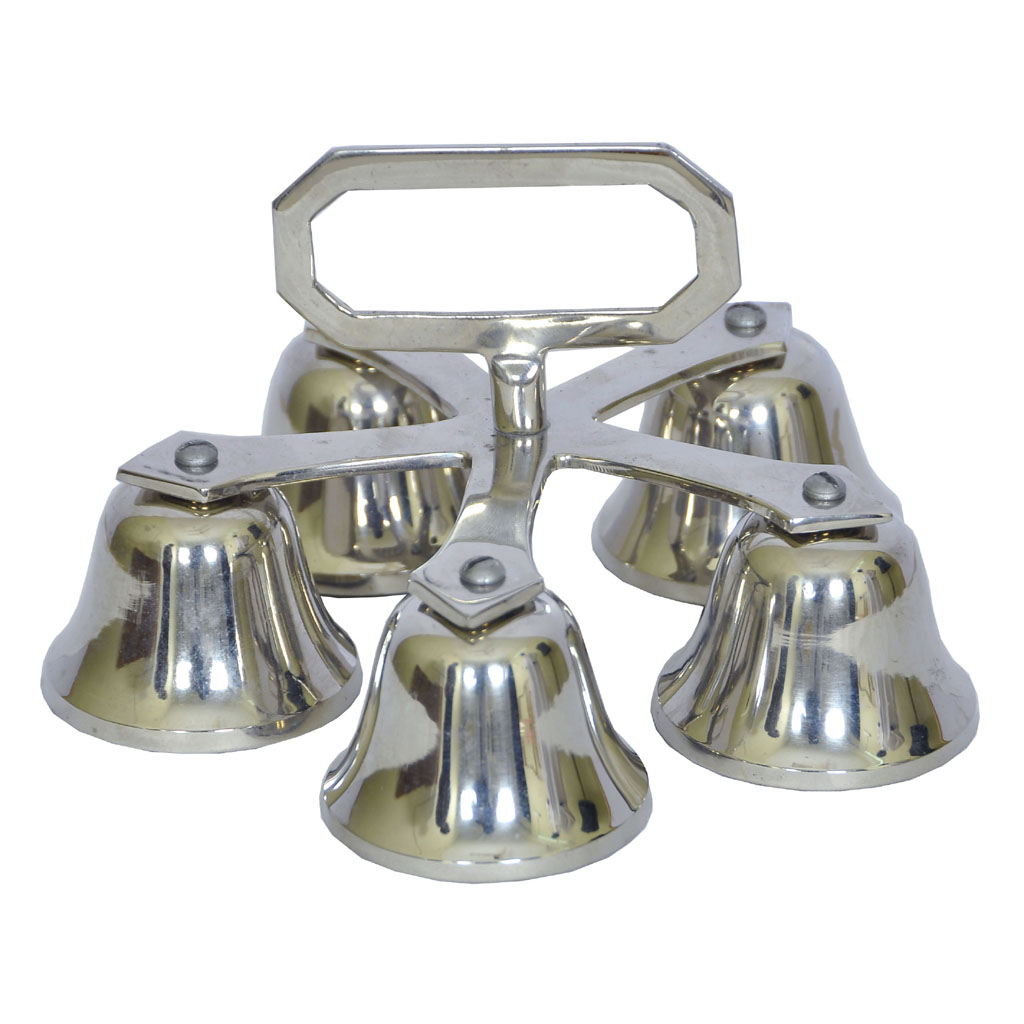 Altar Bells Silver Tone Altar Bell (5 Bell) without Base