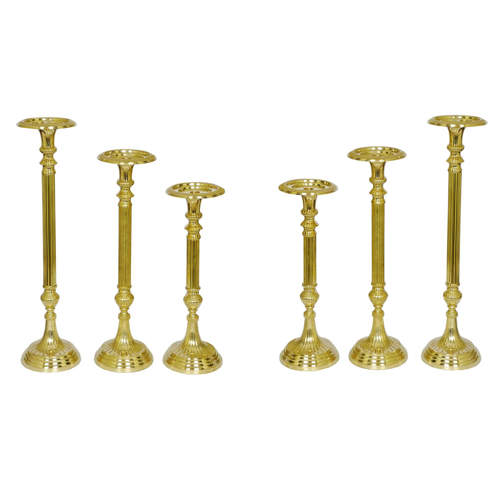 Candle Stands Set of 6 Sanctuary Candle Stands - Brass