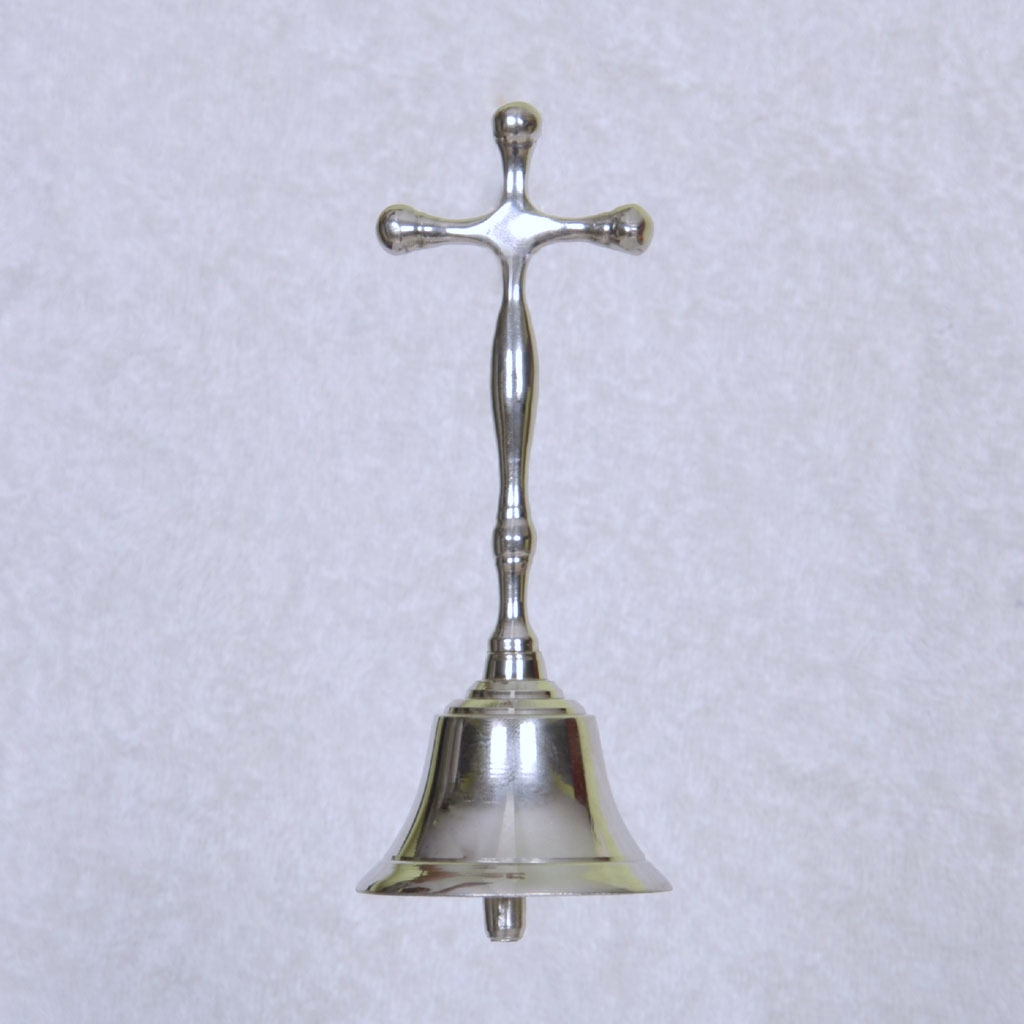 Altar Bells Silver Tone Altar Bell (1 Bell) - Cross model