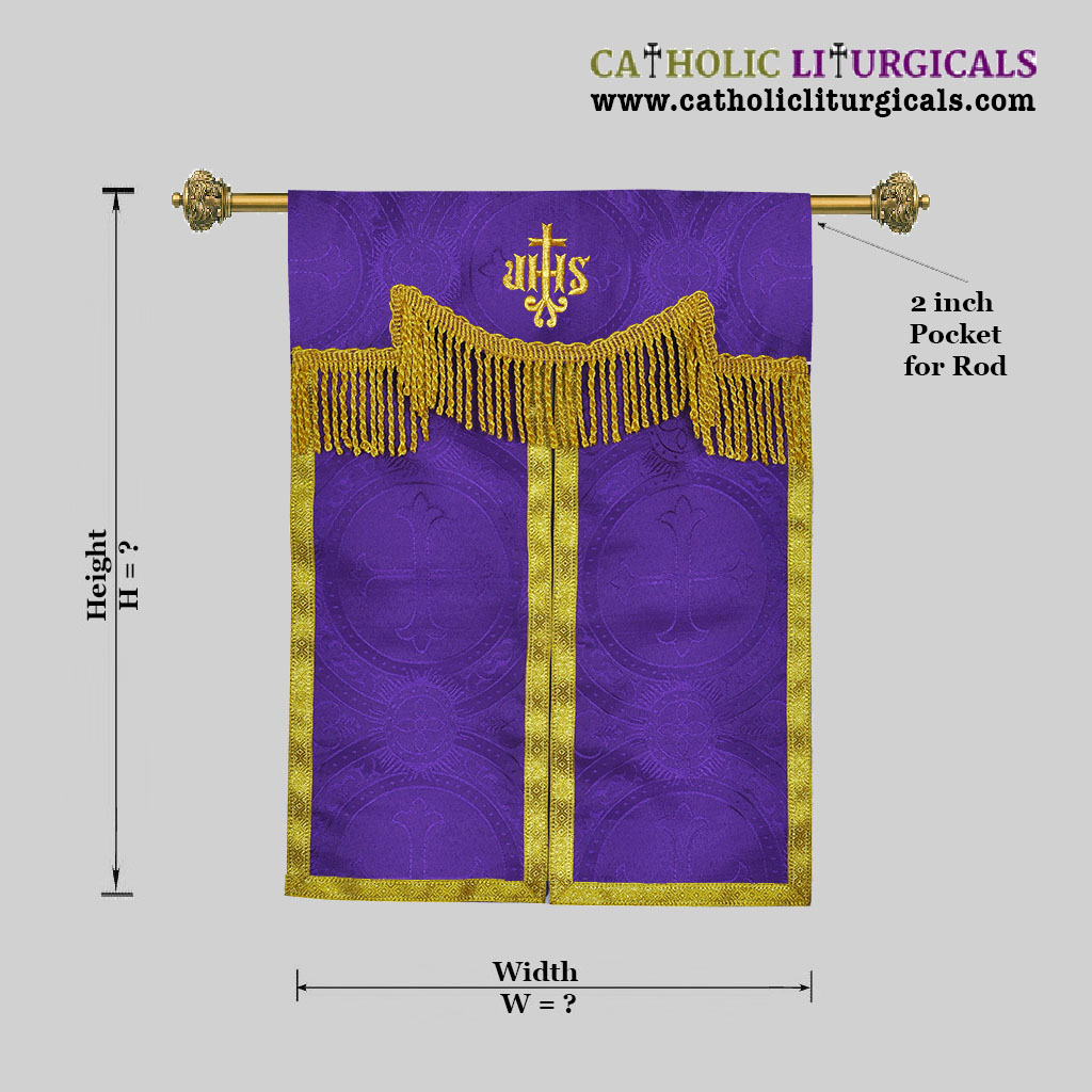Tabernacle Veils Purple Tabernacle Curtain Veil with IHS