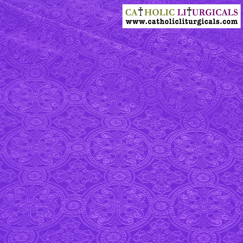Fabrics Cross Designed Damask Fabric: Purple (Violet)