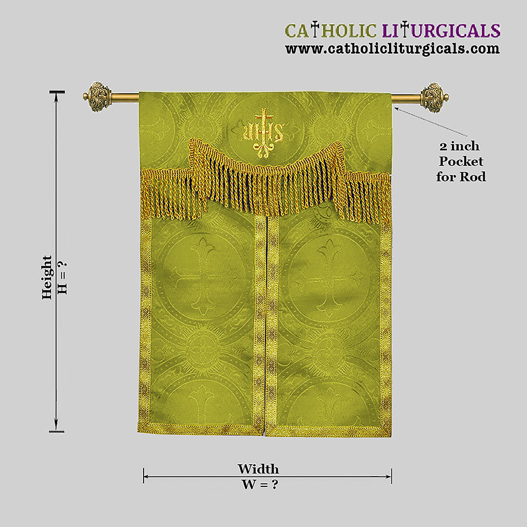 Tabernacle Veils Olive Green Tabernacle Curtain Veil with IHS
