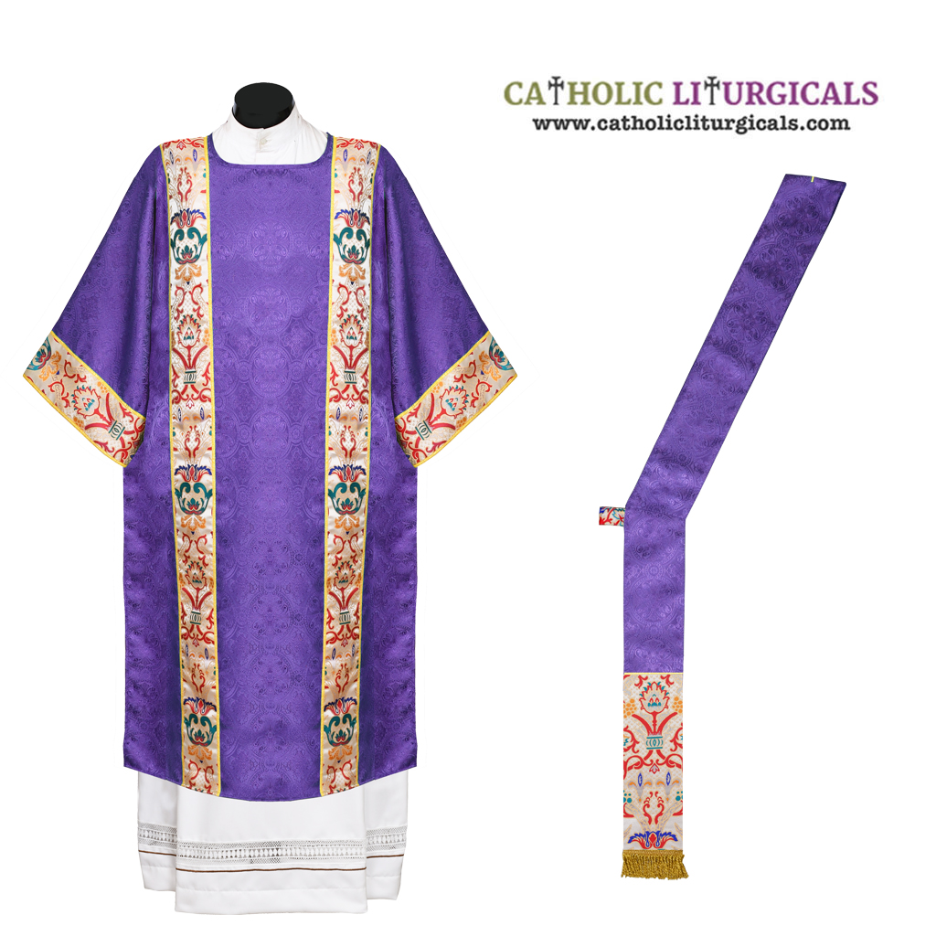 Deacon Dalmatics Purple Dalmatic with Coronation Tapestry 