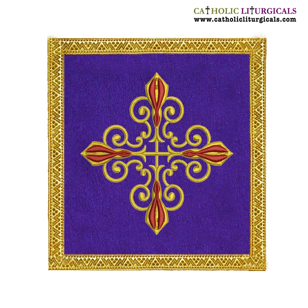 Lenten Offers Purple Chalice Pall Cross design - M01