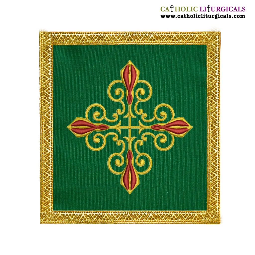 Lenten Offers Green Chalice Pall Cross design - M01