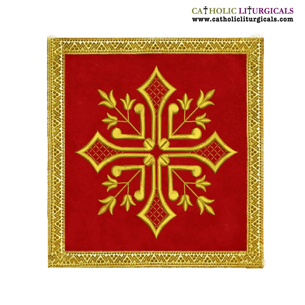 Lenten Offers Red Chalice Palla Cross Design - M09