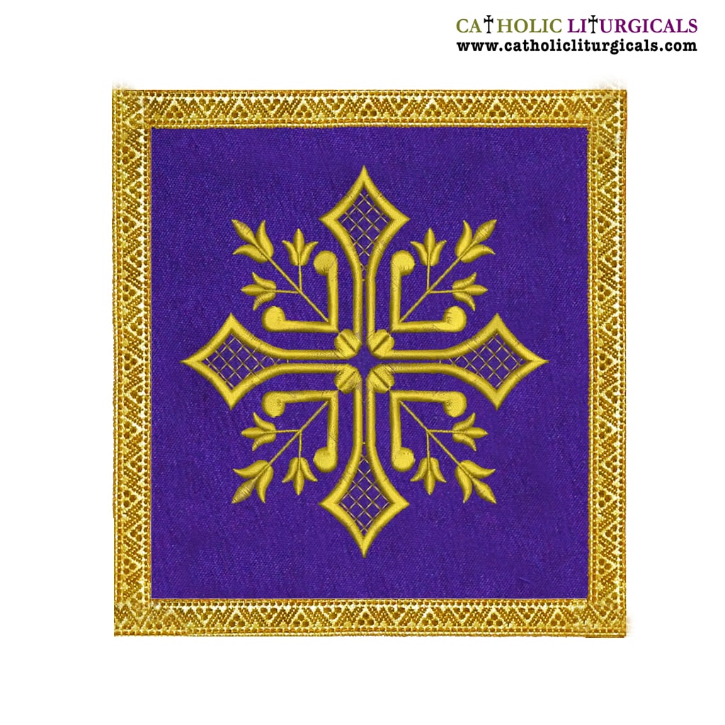 Lenten Offers Purple Chalice Palla Cross Design - M09
