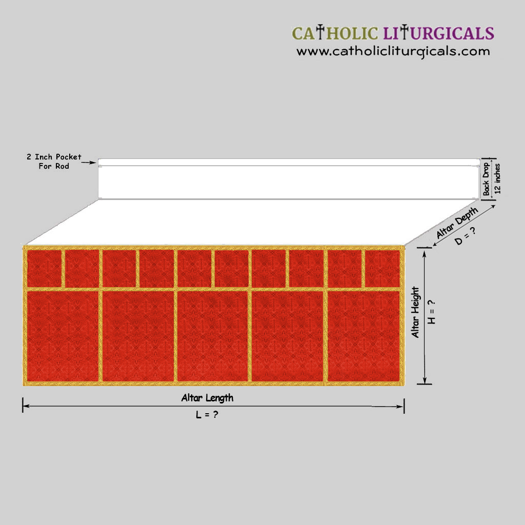 Altar Frontals Red Altar Frontal - with Mensa Top