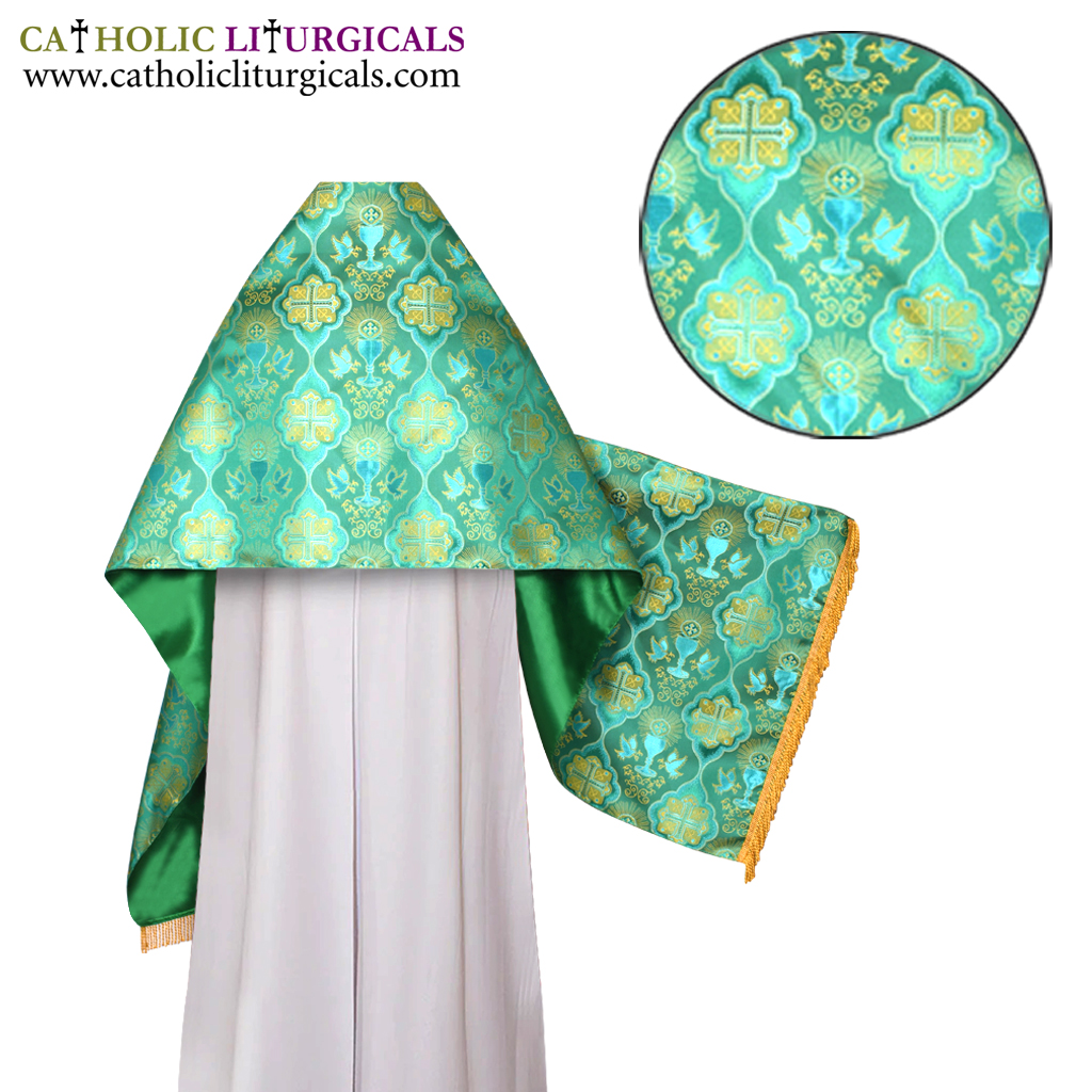 Humeral Veil Green Humeral Veil with Eucharist & Dove Designs