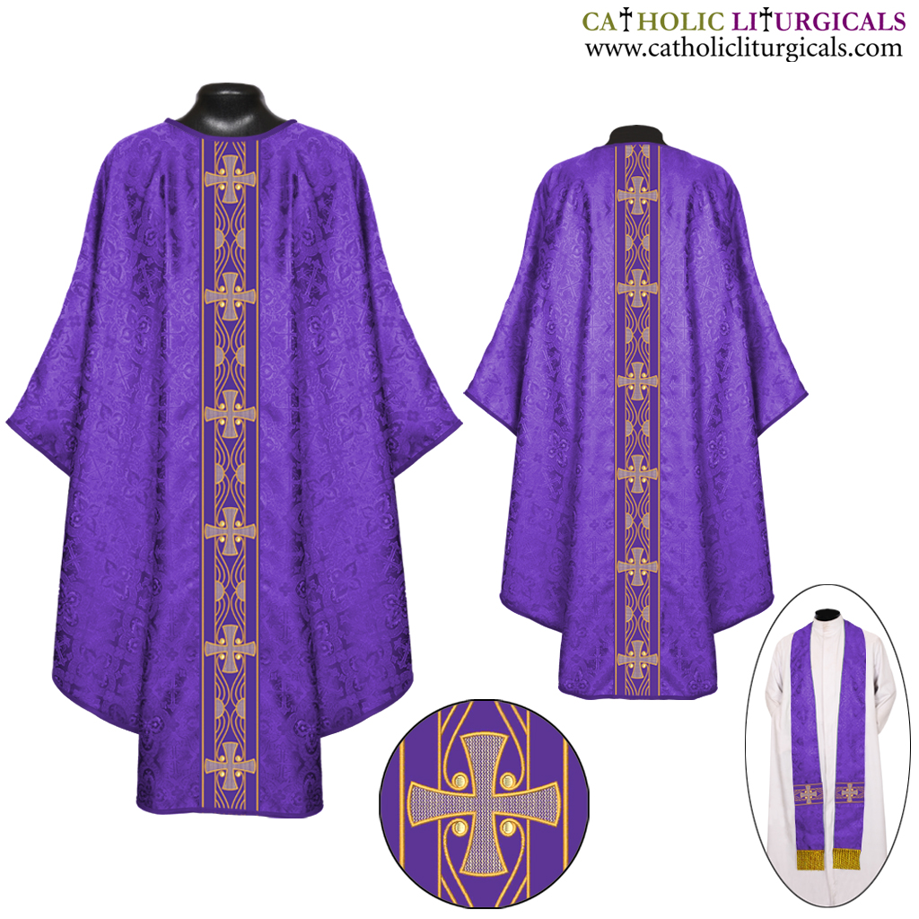 Gothic Chasubles Gothic Chasuble & Stole, Purple Priest Vestments