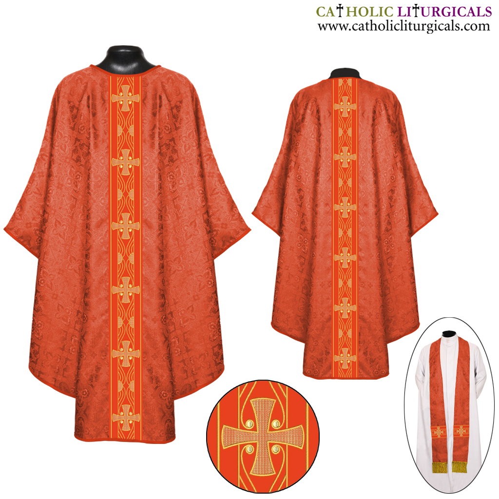 Gothic Chasubles Gothic Chasuble & Stole, Red Priest Vestments