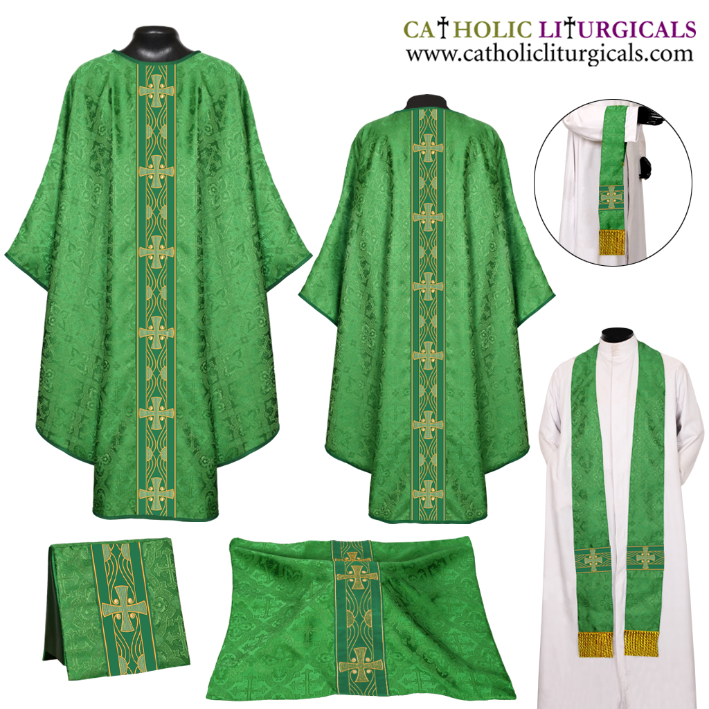 Gothic Chasubles Green Chasuble & Mass Set, Gothic Vestments