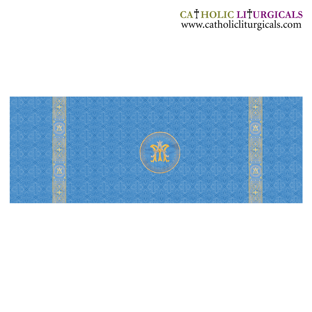 Altar Frontals Traditional Altar Frontal - Blue Damask Fabric