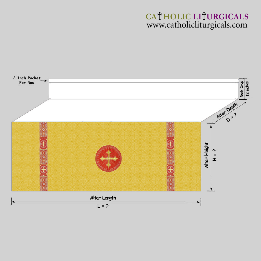 Altar Frontals Yellow Altar Frontal - with Mensa Top