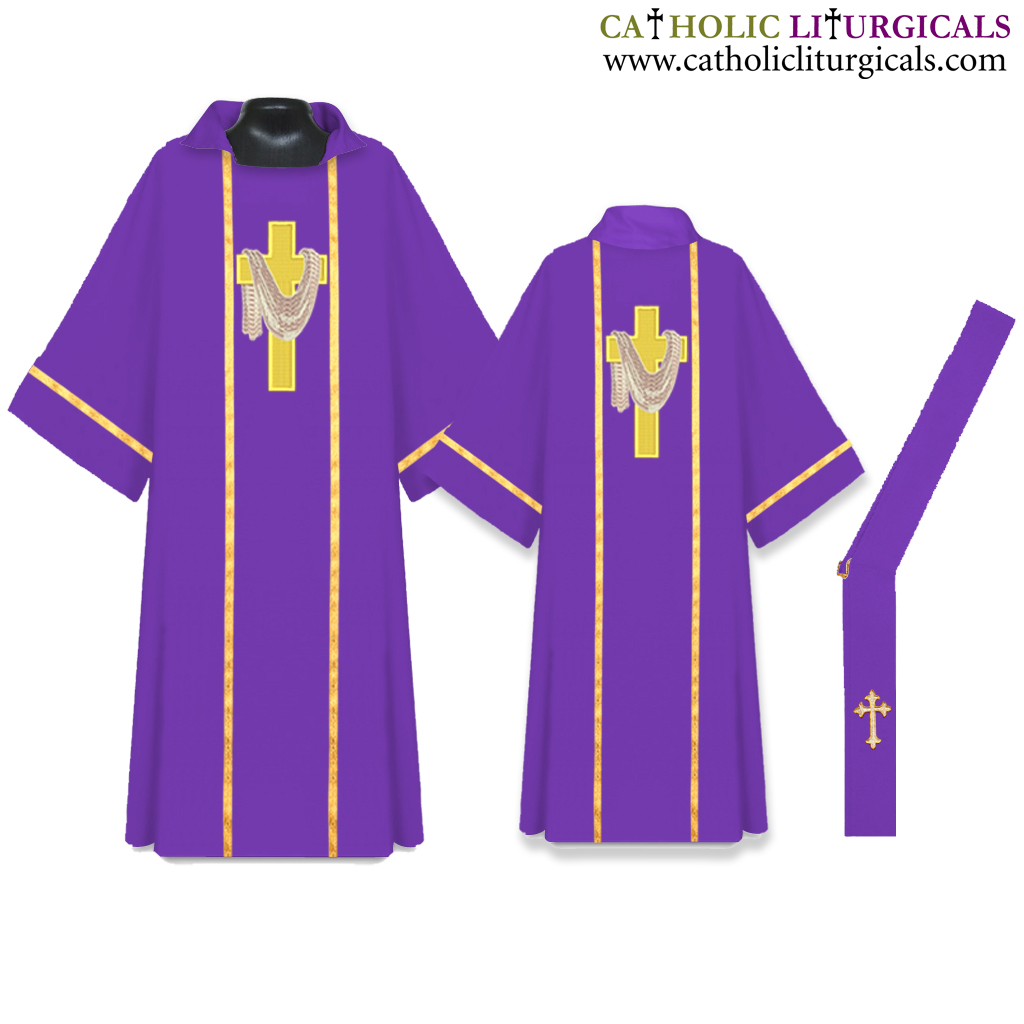 Deacon Dalmatics Purple Deacon Dalmatic Vestment - Risen Christ