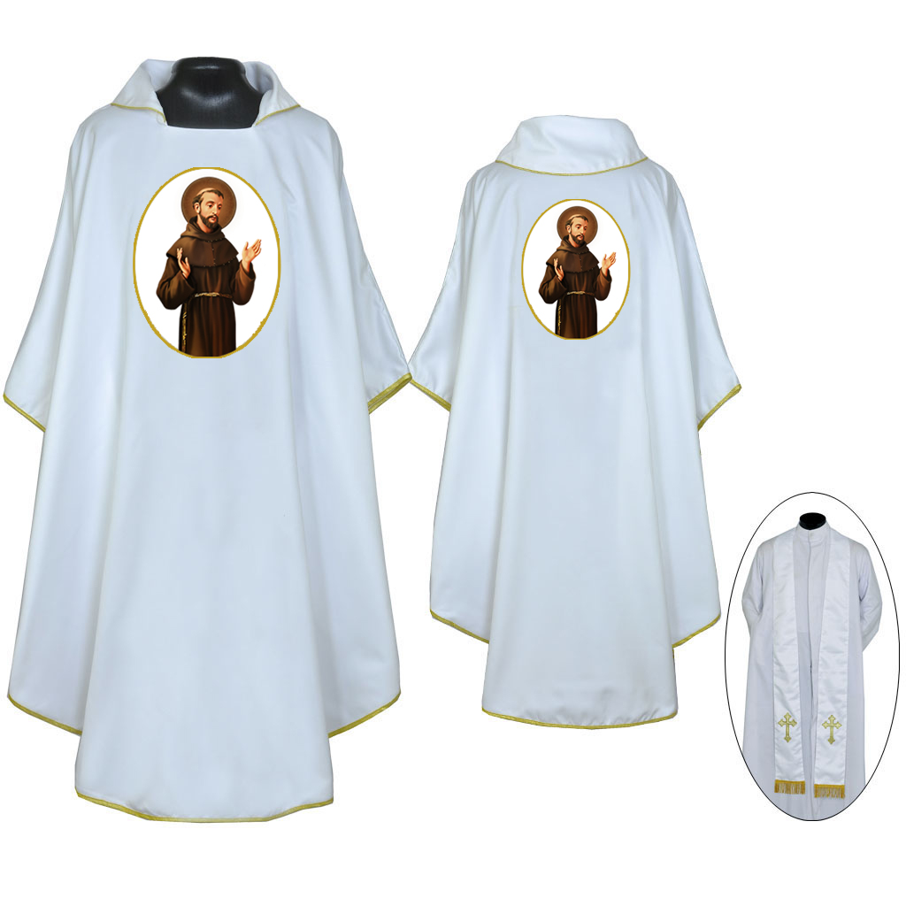 Gothic Chasubles Saint Francis of Assisi Gothic Vestment & Stole Set