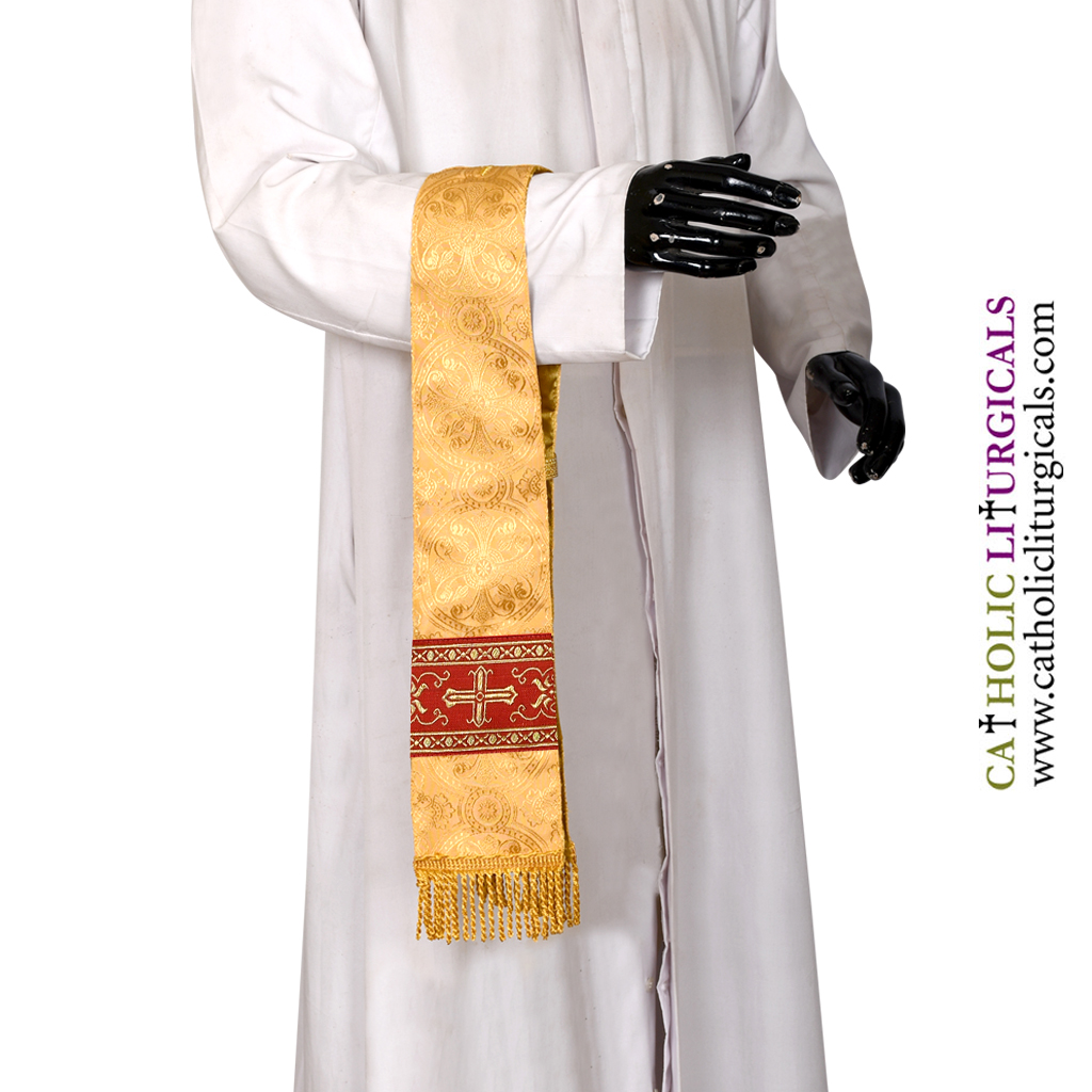 Priest Maniples Yellow Maniple - Cross Orphreys