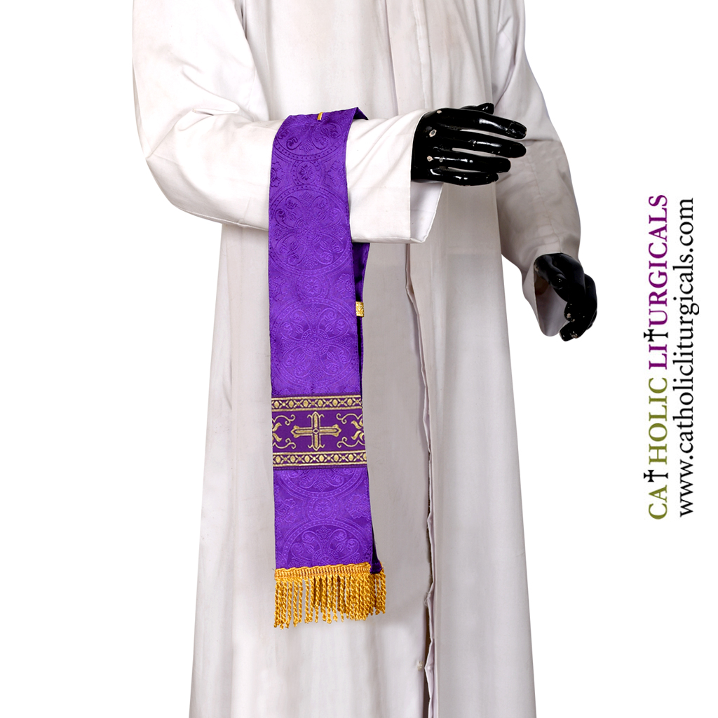 Priest Maniples Purple Maniple - Cross Orphreys