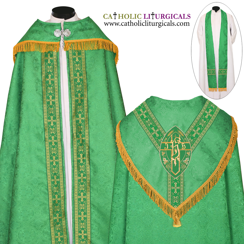Cope Vestment Green Cope & Stole Set - IHS