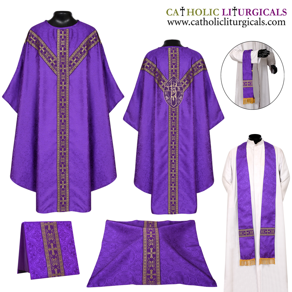 Gothic Chasubles Purple Gothic Vestment & Mass Set