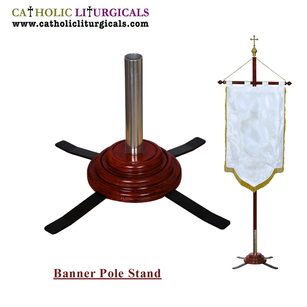 Church Banners Wooden Banner Pole Stand