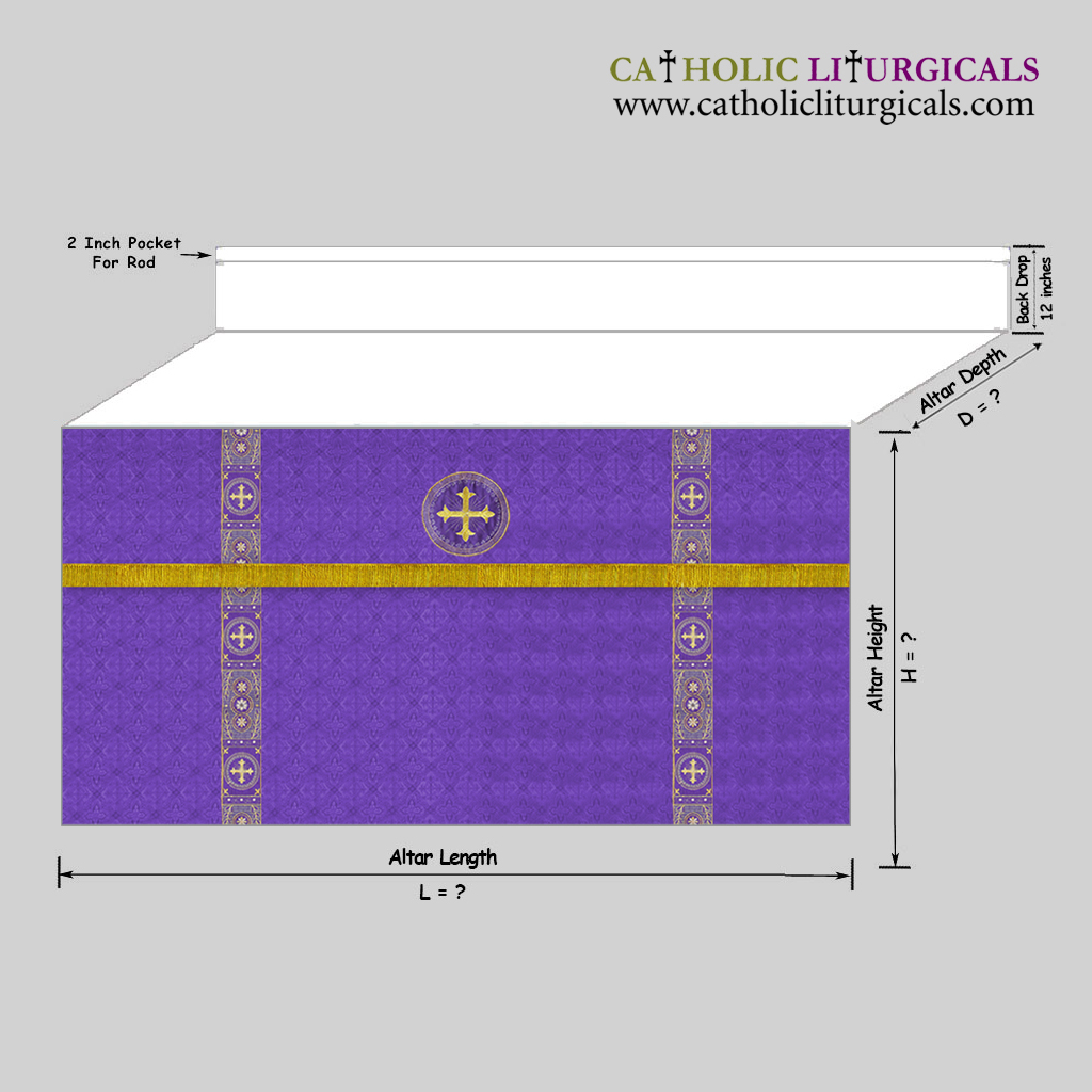 Altar Frontals Purple Altar Frontal & Parament with Mensa Top 