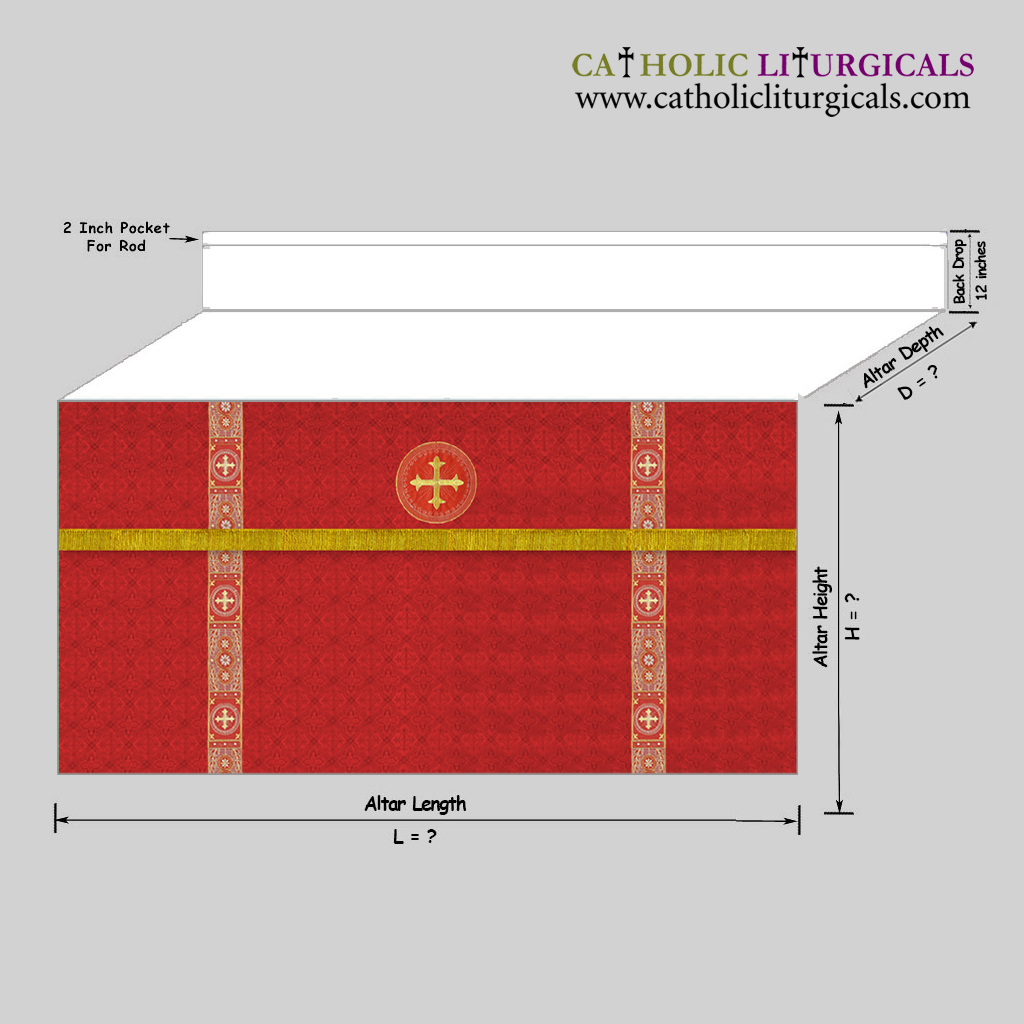 Altar Frontals Red Altar Frontal & Parament with Mensa Top 