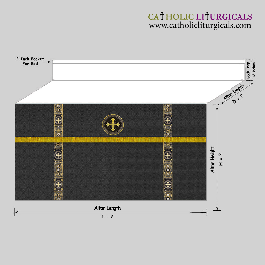 Altar Frontals Black  Altar Frontal & Parament with Mensa Top 
