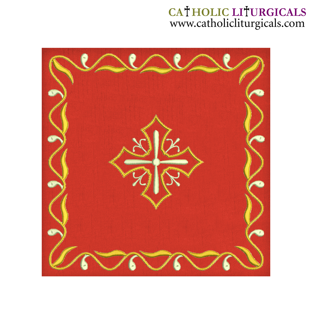Chalice Palls Red Chalice Pall - Cross Embroidery