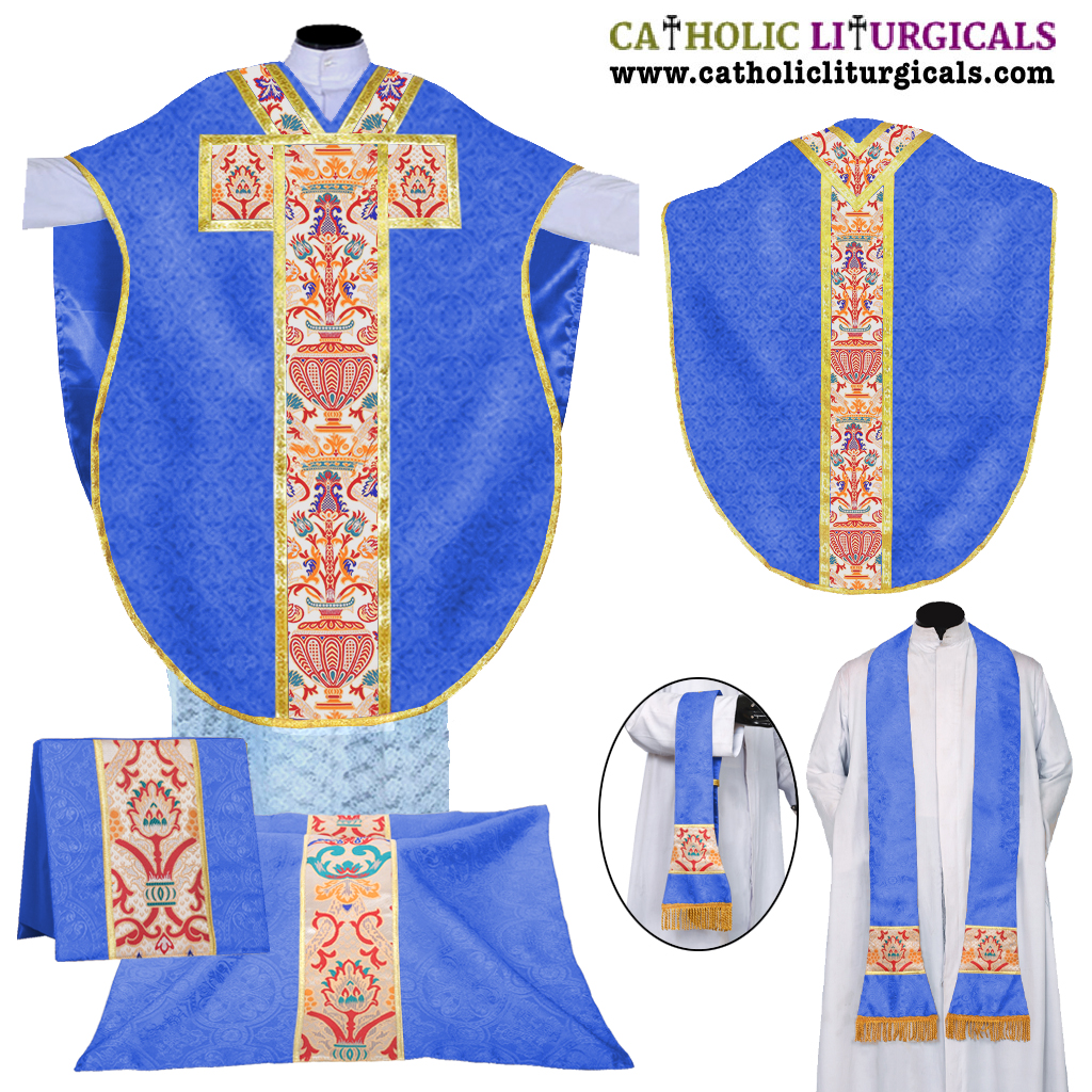 Philip Neri Chasubles Dark Blue St. Philip Neri Vestment - Coronation Tapestry