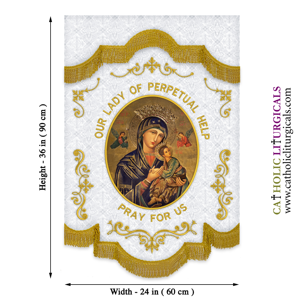 Church Banners our lady of perpetual help Banner - 24 x 36 inches 