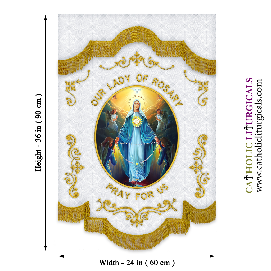 Church Banners our lady of Rosary Banner - 24 x 36 inches 