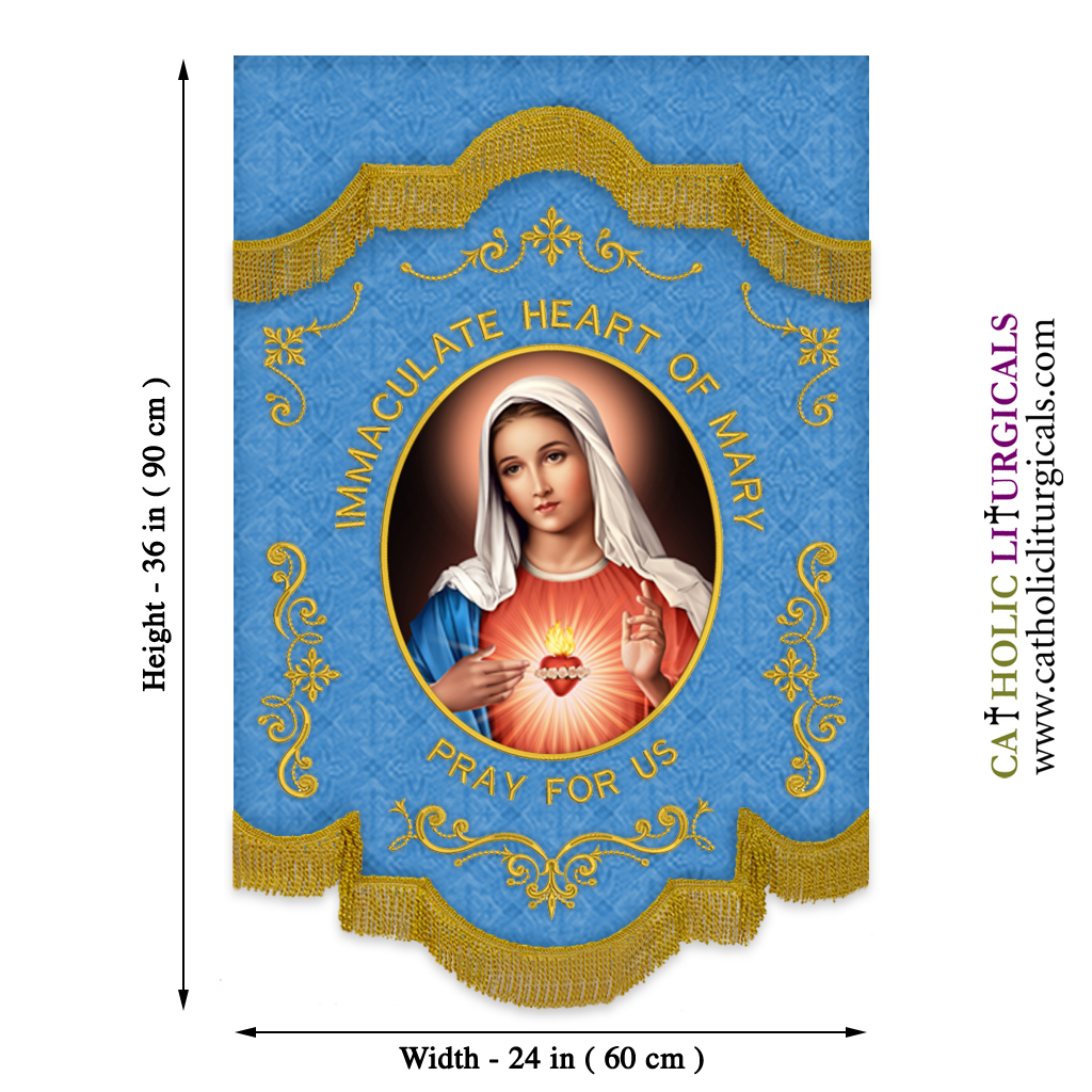 Church Banners Immaculate Heart of Mary help Banner - 24 x 36 inches 