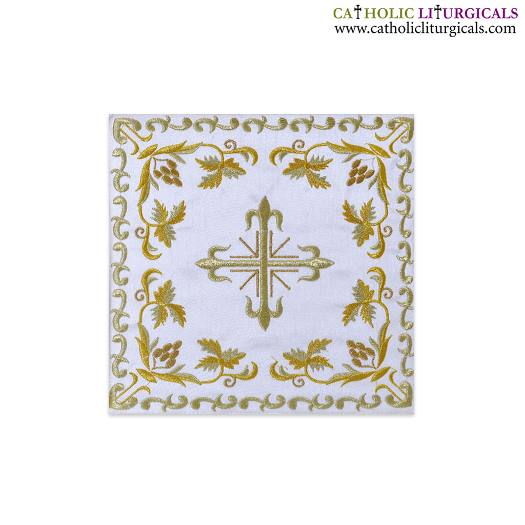 Chalice Palls Chalice Pall - White Silk - Embroidered