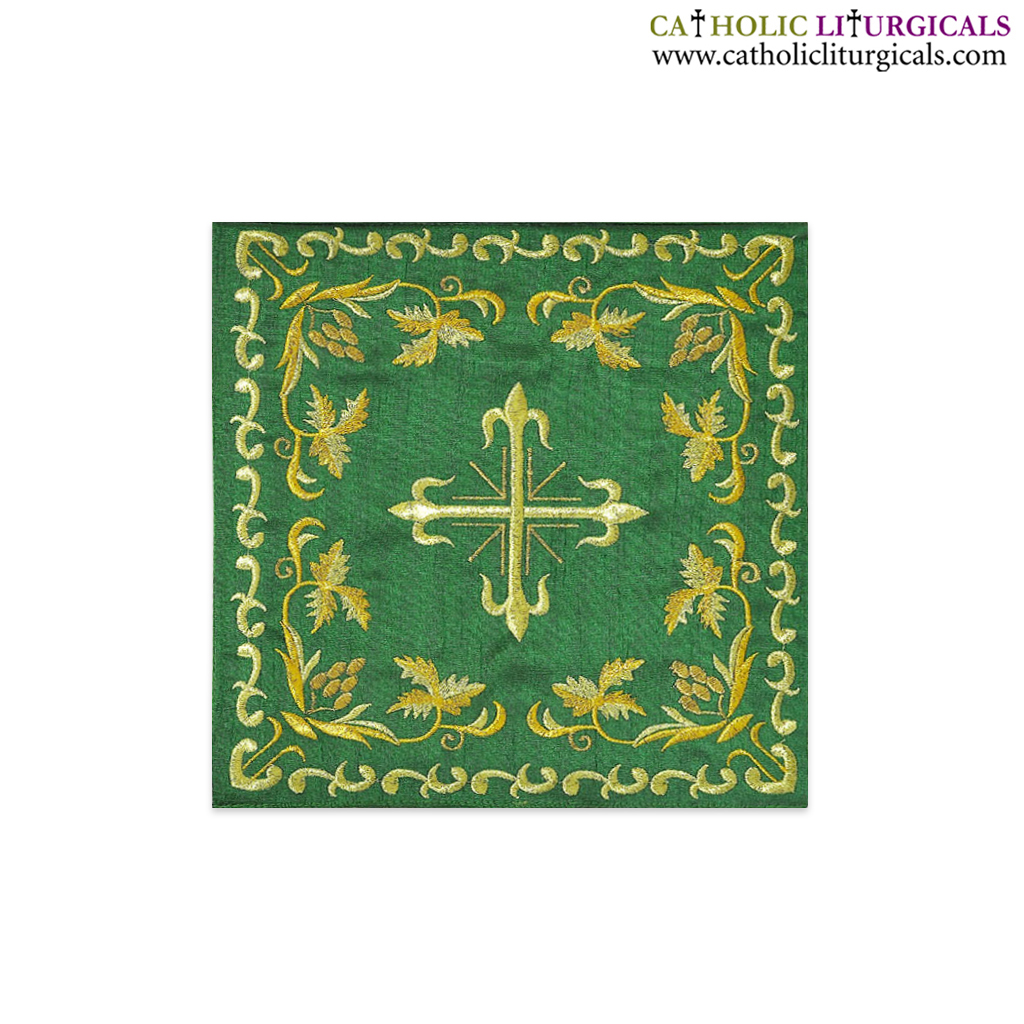 Chalice Palls Chalice Pall - Green Silk - Embroidered