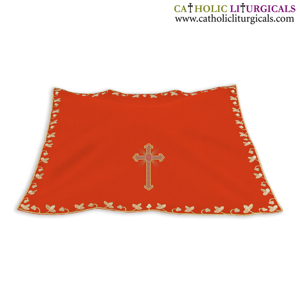 Chalice Veils Red Cross Embroidered Chalice Veil - Silk